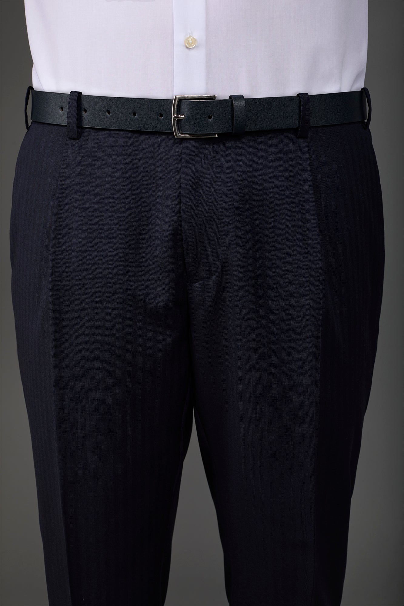 Men's classic belt in genuine leather Dk Blue