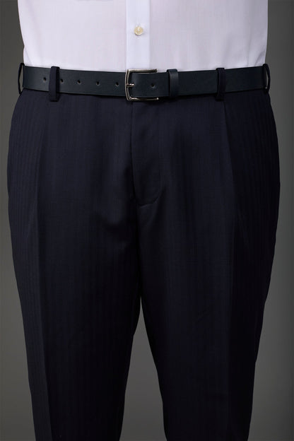 Men's classic belt in genuine leather Dk Blue