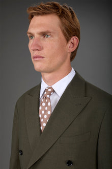 Men's macro polka dot tie Beige/White