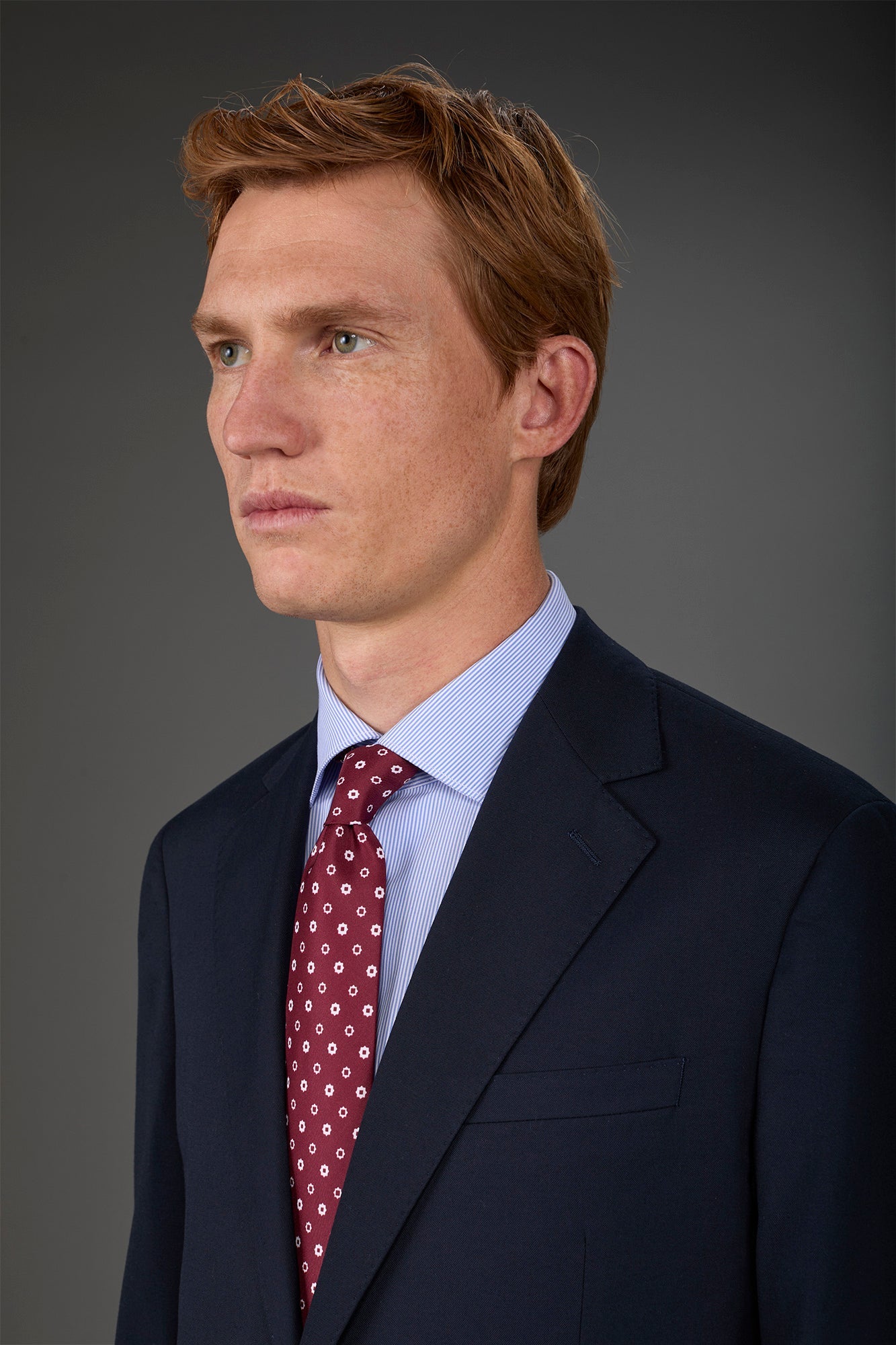 Men's micro patterned tie Bordeaux