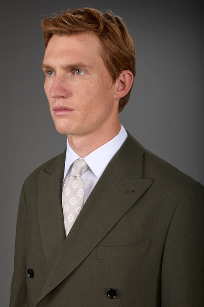 Men's macro patterned tie Lt Beige