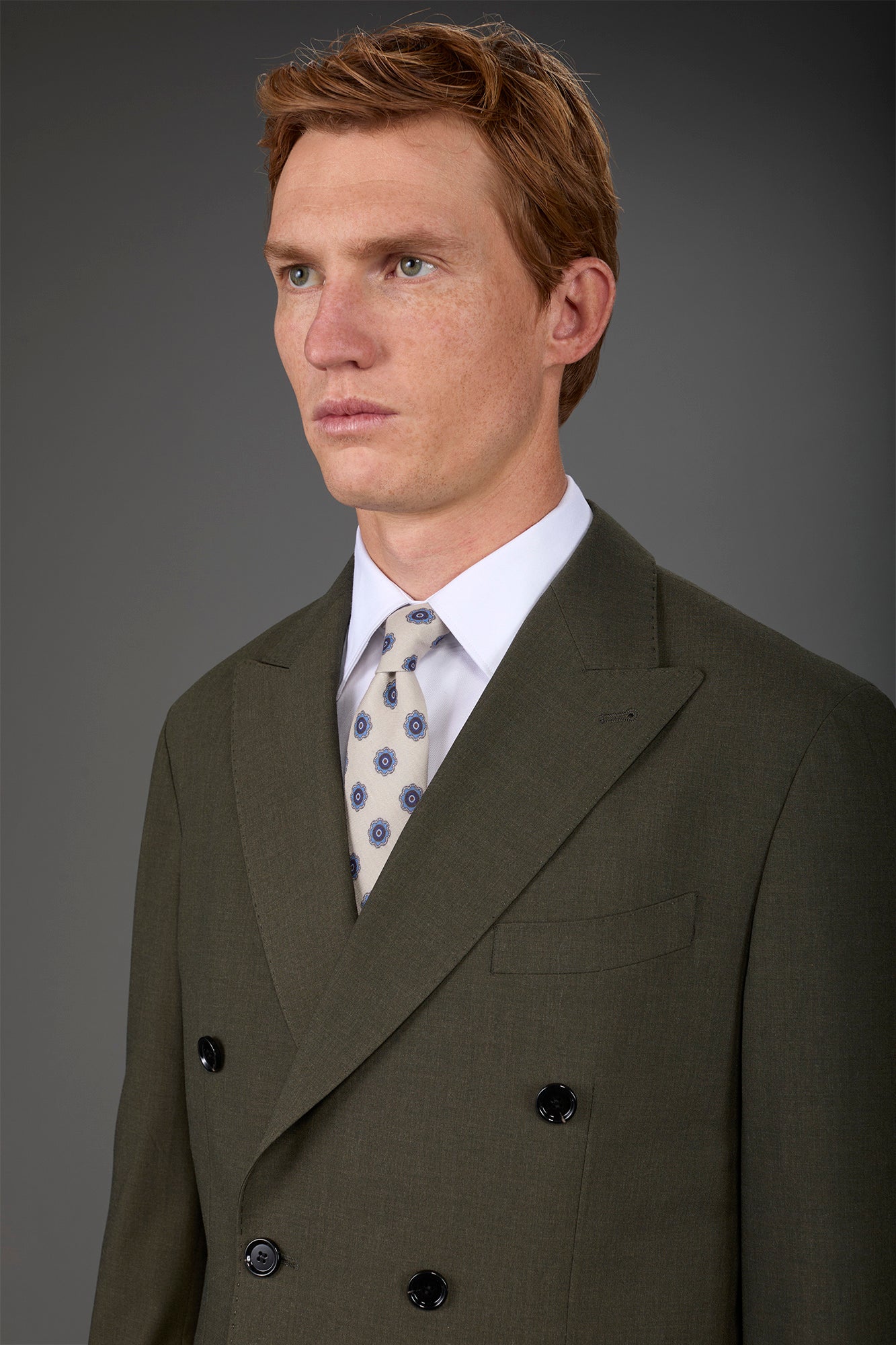 Men's macro patterned tie Beige