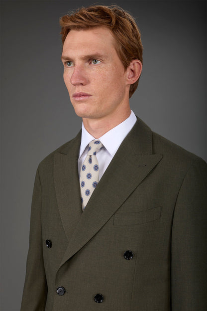 Men's macro patterned tie Beige