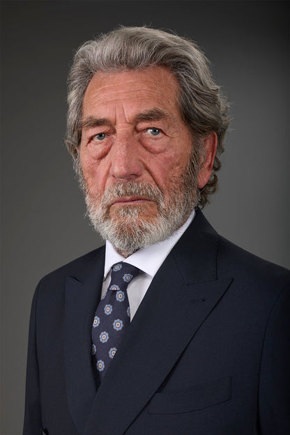 Men's macro patterned tie Dk Blue