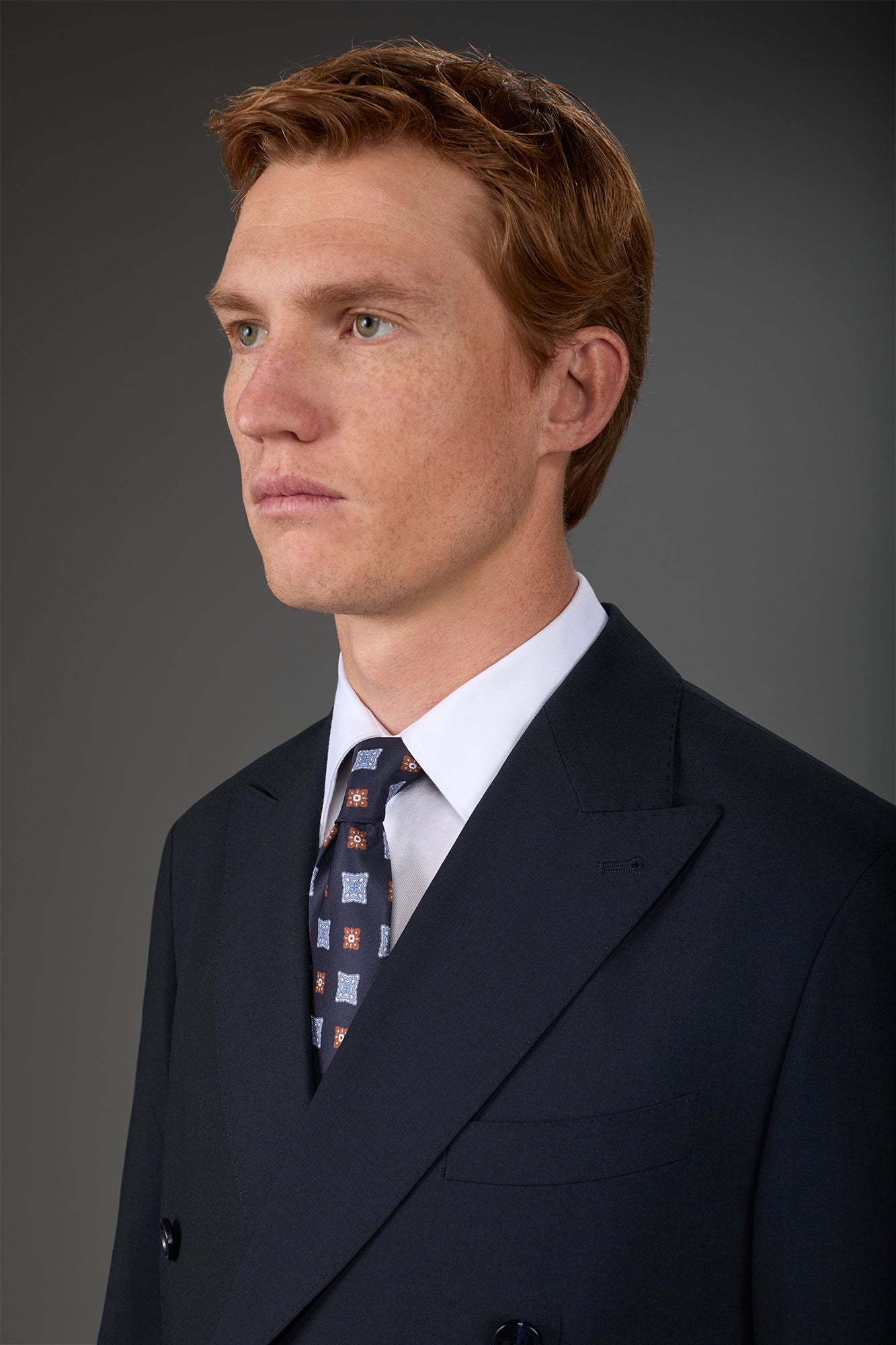 Men's macro patterned tie Dk Blue