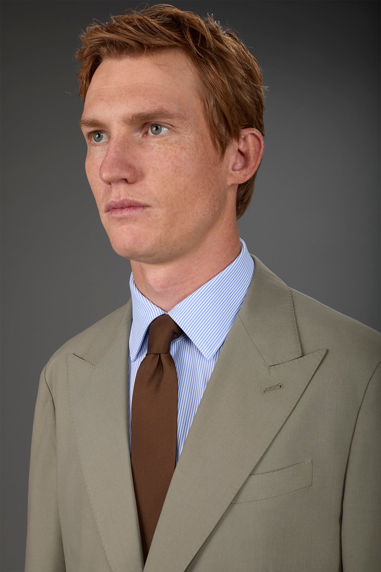 Men's single-colour silk tie Beige