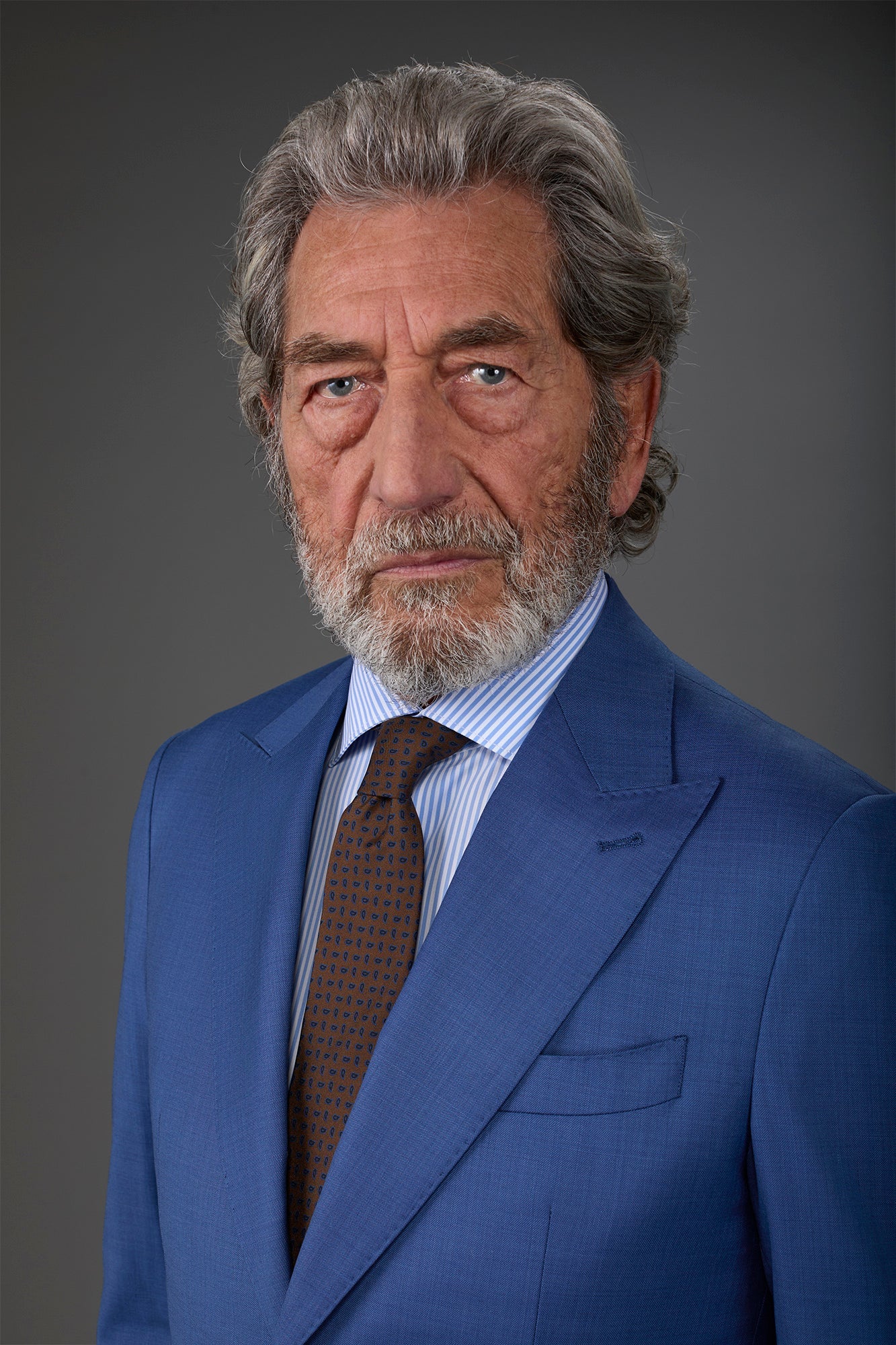 Men's micro paisley patterned silk tie Taupe