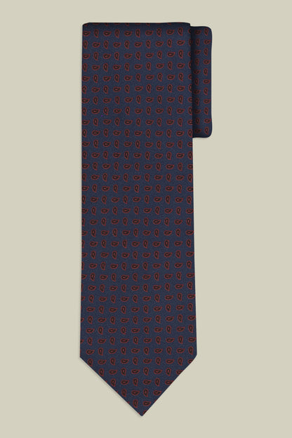 Men's micro paisley patterned silk tie