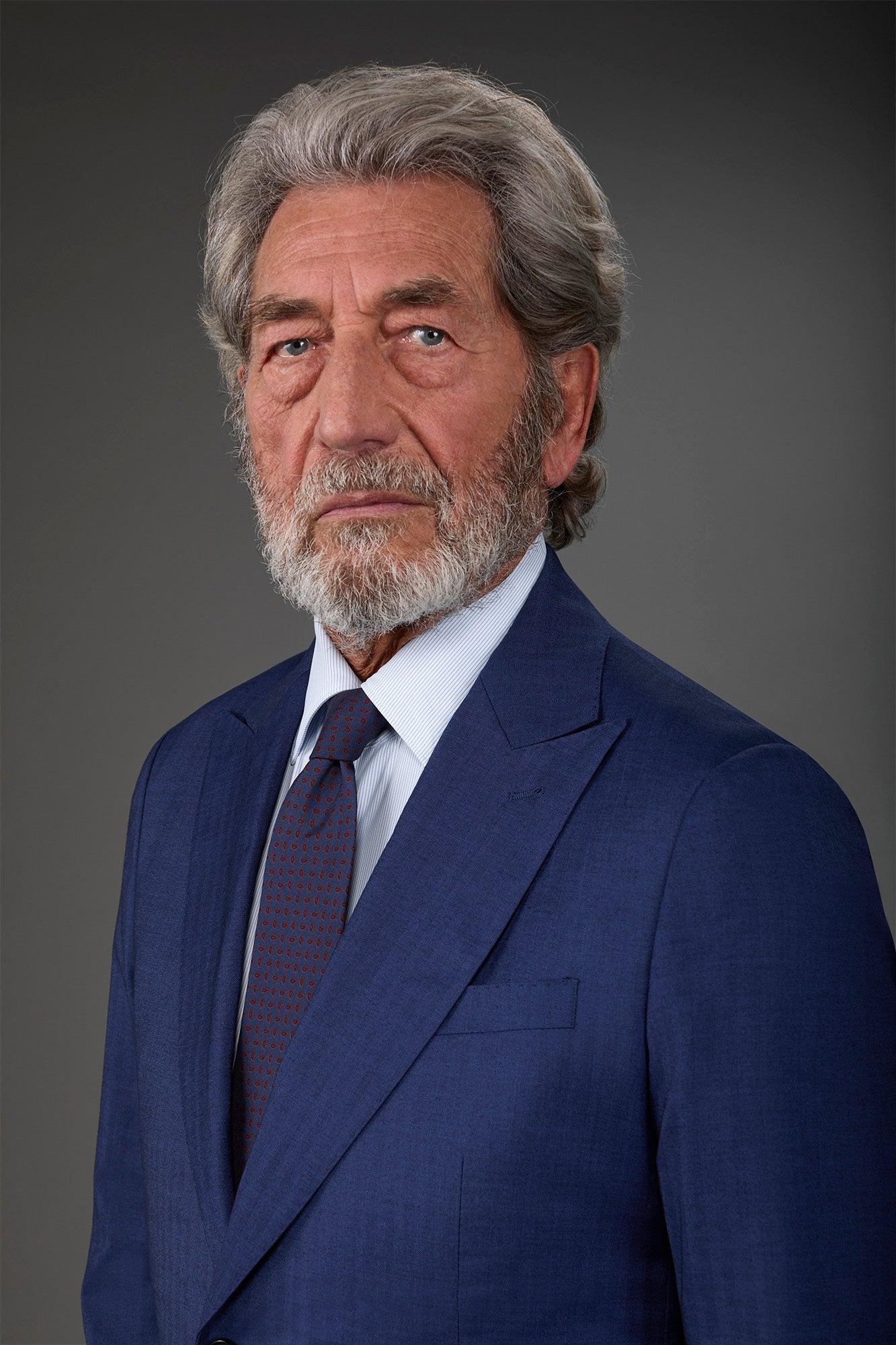 Men's micro paisley patterned silk tie Dk Blue