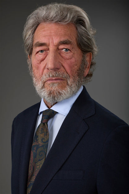 Men's macro paisley patterned tie Dk Blue