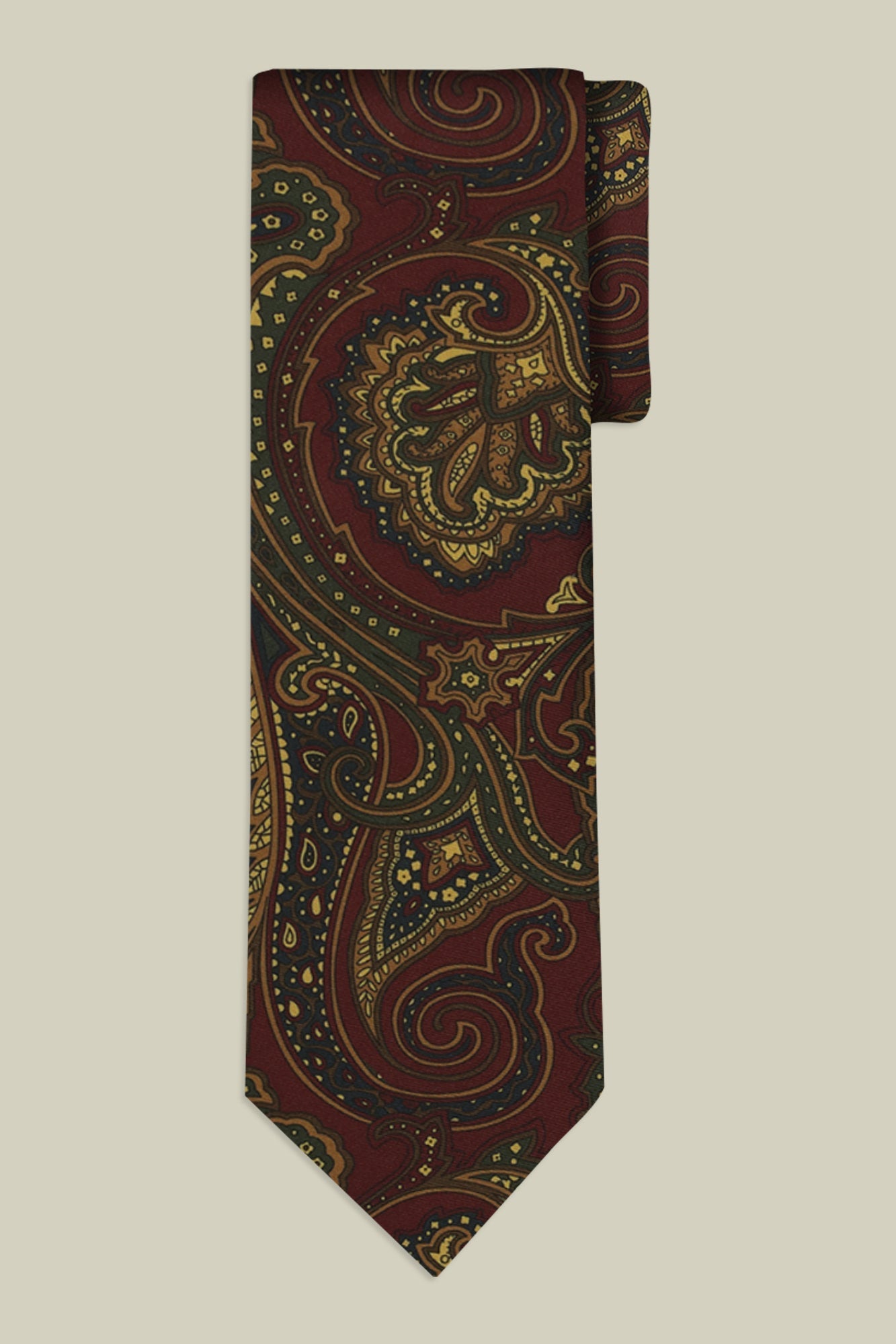 Men's macro paisley patterned tie