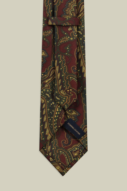 Men's macro paisley patterned tie