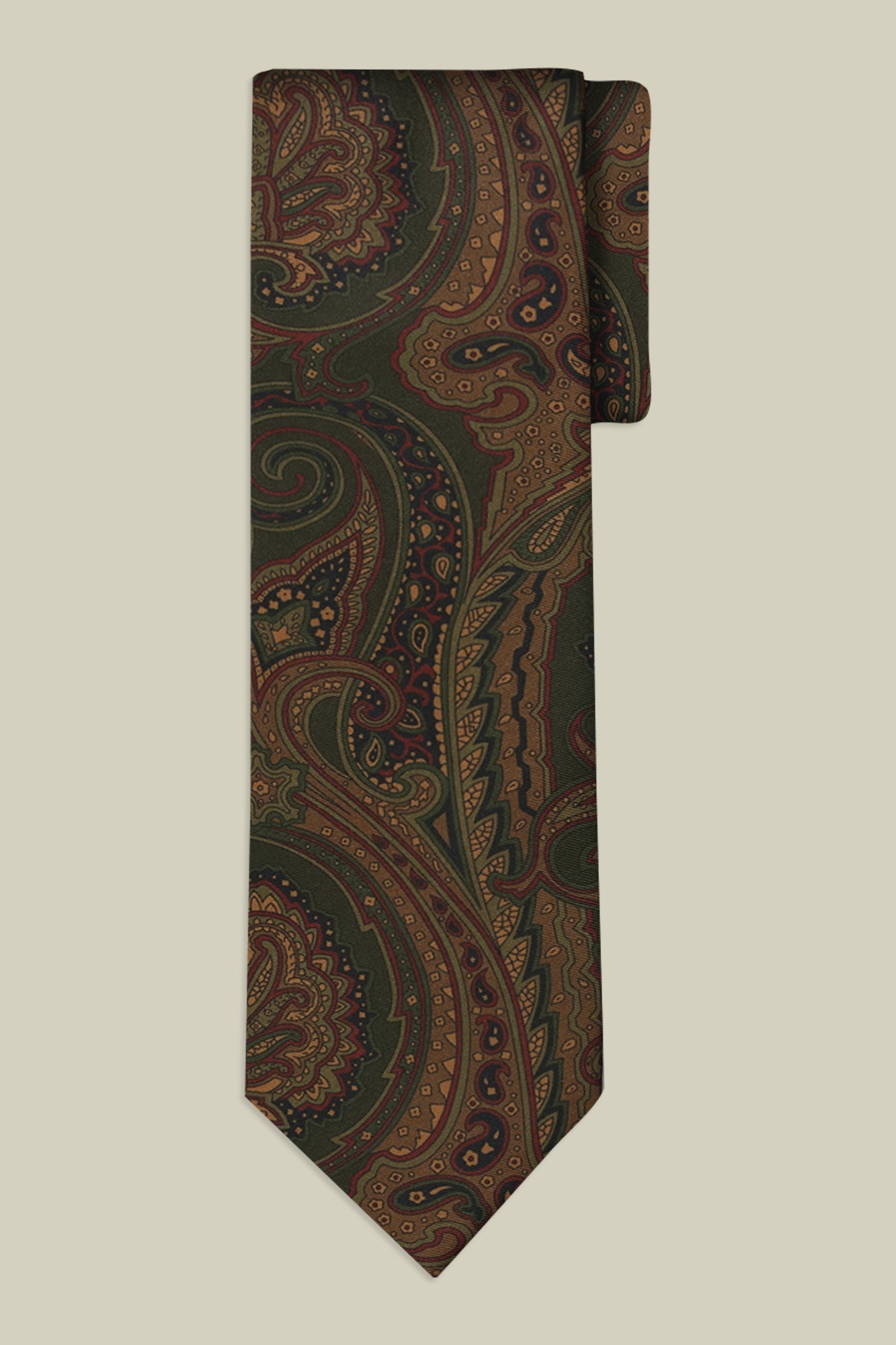 Men's macro paisley patterned tie