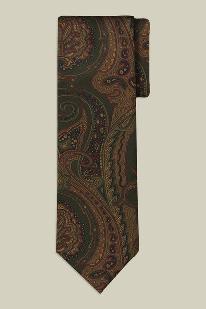 Men's macro paisley patterned tie