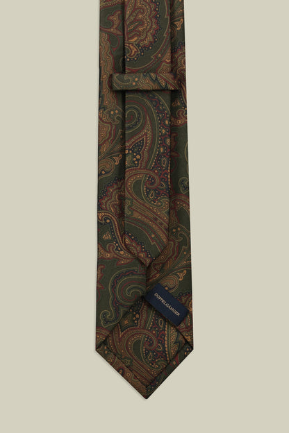 Men's macro paisley patterned tie