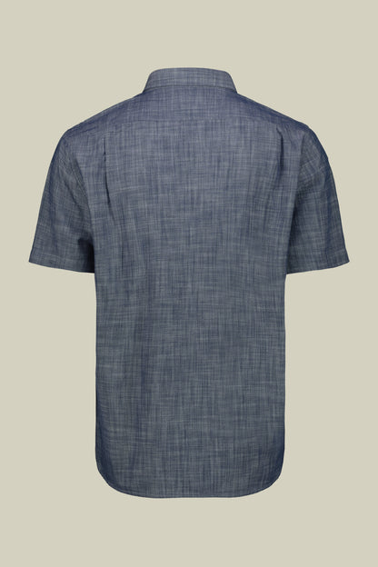 Men's concealed button down casual shirt in chambray fabric