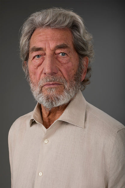 Men's casual shirt with classic collar, 100% linen