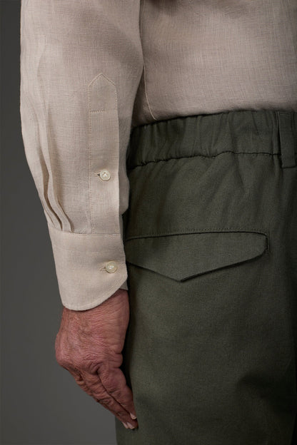 Men's casual shirt with classic collar, 100% linen