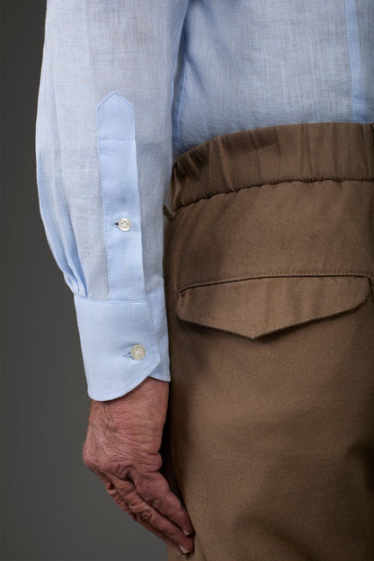 Men's casual shirt with classic collar, 100% linen