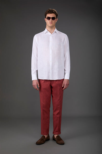Men's casual shirt with classic collar, 100% linen