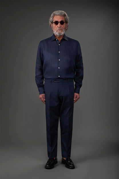 Men's casual shirt with classic collar, 100% linen