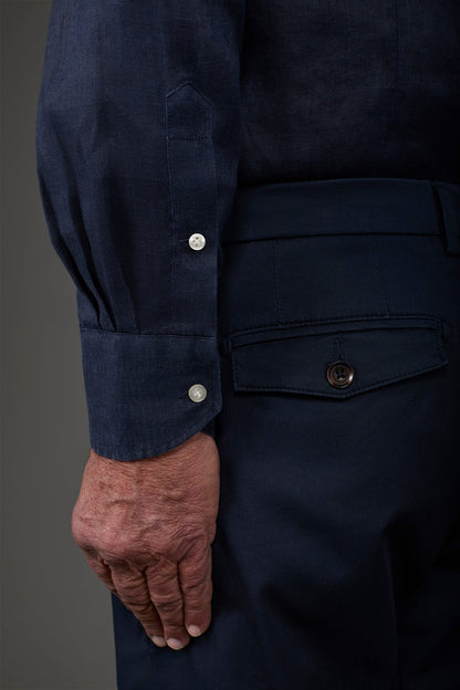 Men's casual shirt with classic collar, 100% linen