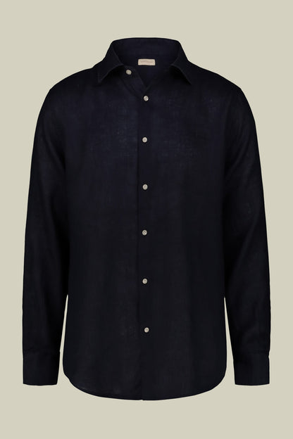 Men's casual shirt with classic collar, 100% linen