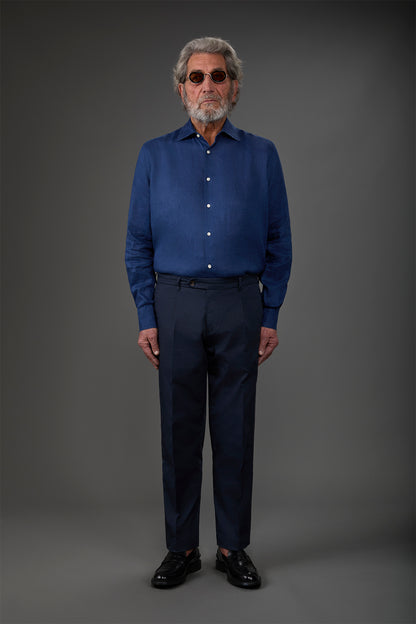 Men's casual shirt with classic collar, 100% linen