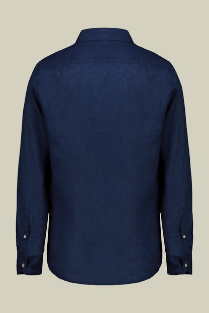 Men's casual shirt with classic collar, 100% linen