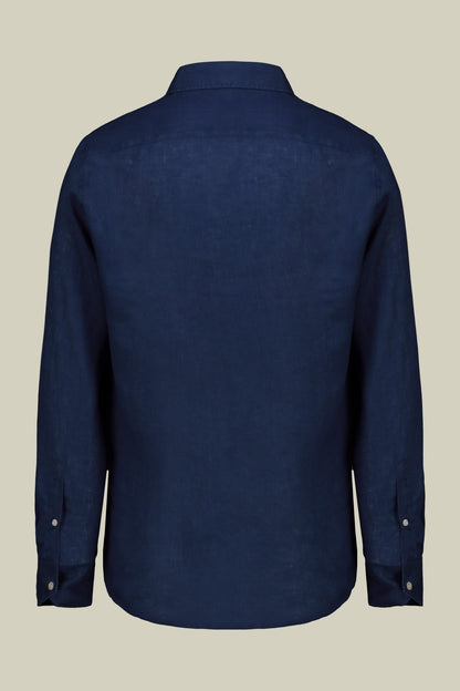 Men's casual shirt with classic collar, 100% linen