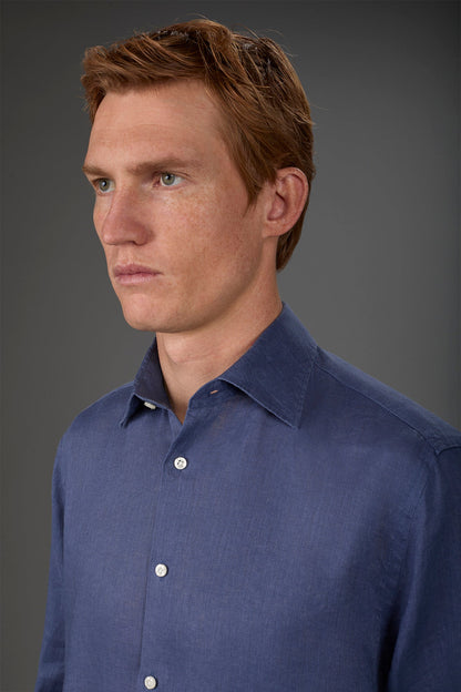 Men's casual shirt with classic collar, 100% linen