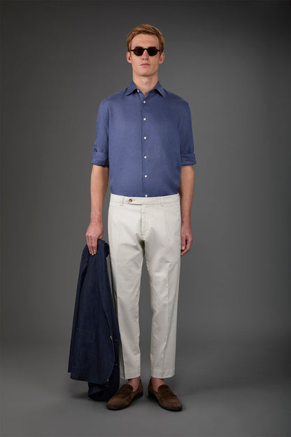 Men's casual shirt with classic collar, 100% linen