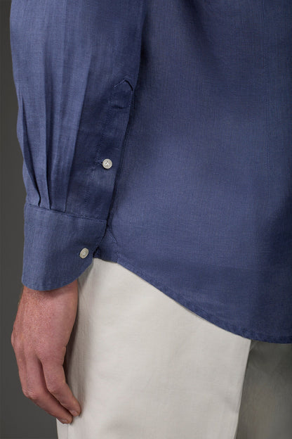 Men's casual shirt with classic collar, 100% linen