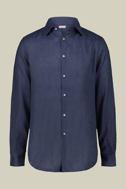 Men's casual shirt with classic collar, 100% linen