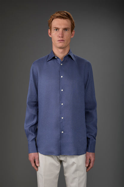 Men's casual shirt with classic collar, 100% linen