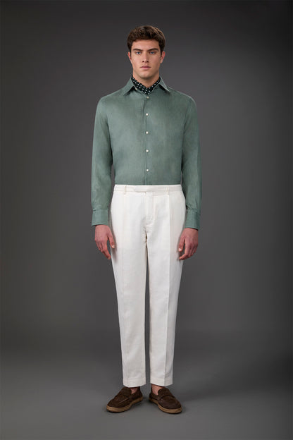 Men's casual shirt with classic collar, 100% linen
