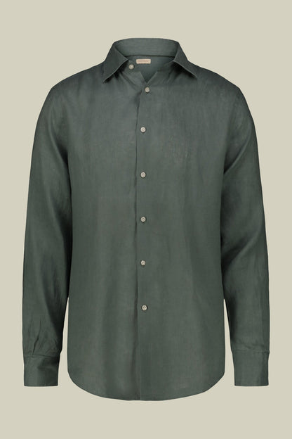 Men's casual shirt with classic collar, 100% linen