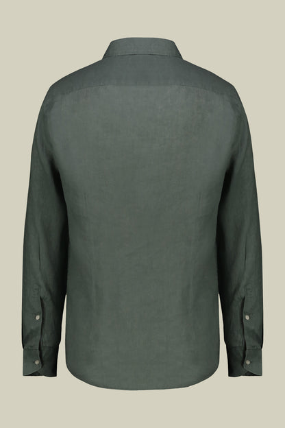 Men's casual shirt with classic collar, 100% linen