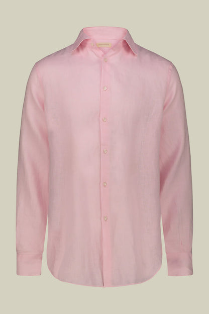 Men's casual shirt with classic collar, 100% linen
