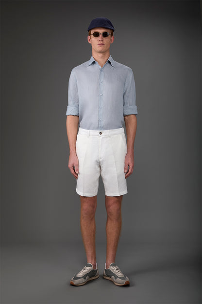 Men's casual shirt with classic collar, 100% linen