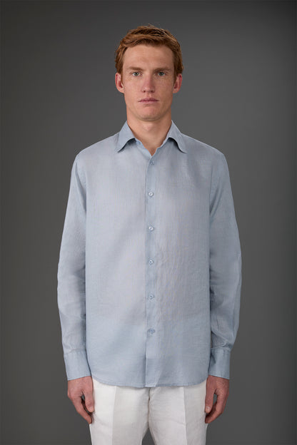 Men's casual shirt with classic collar, 100% linen
