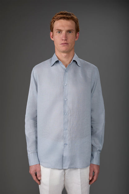 Men's casual shirt with classic collar, 100% linen