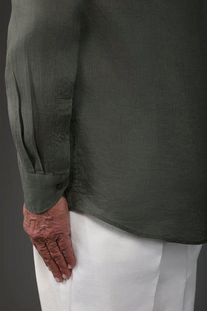 Men's casual shirt with classic collar, 100% linen