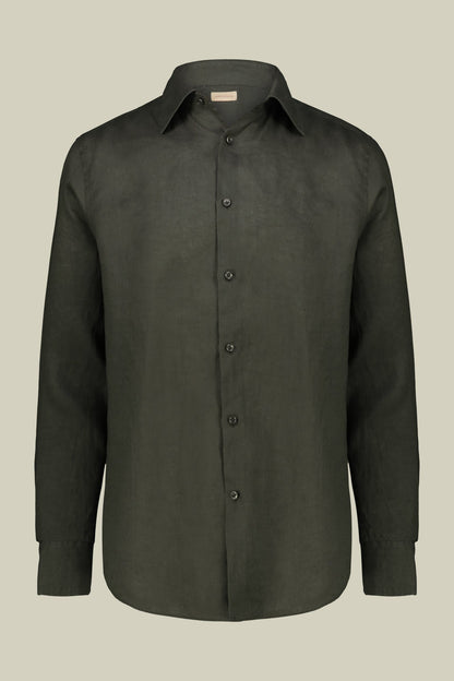 Men's casual shirt with classic collar, 100% linen