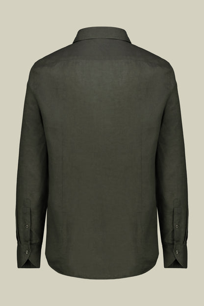 Men's casual shirt with classic collar, 100% linen
