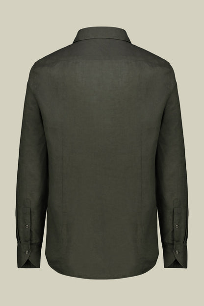 Men's casual shirt with classic collar, 100% linen