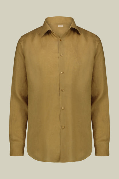 Men's casual shirt with classic collar, 100% linen