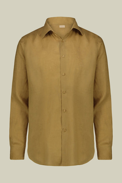 Men's casual shirt with classic collar, 100% linen