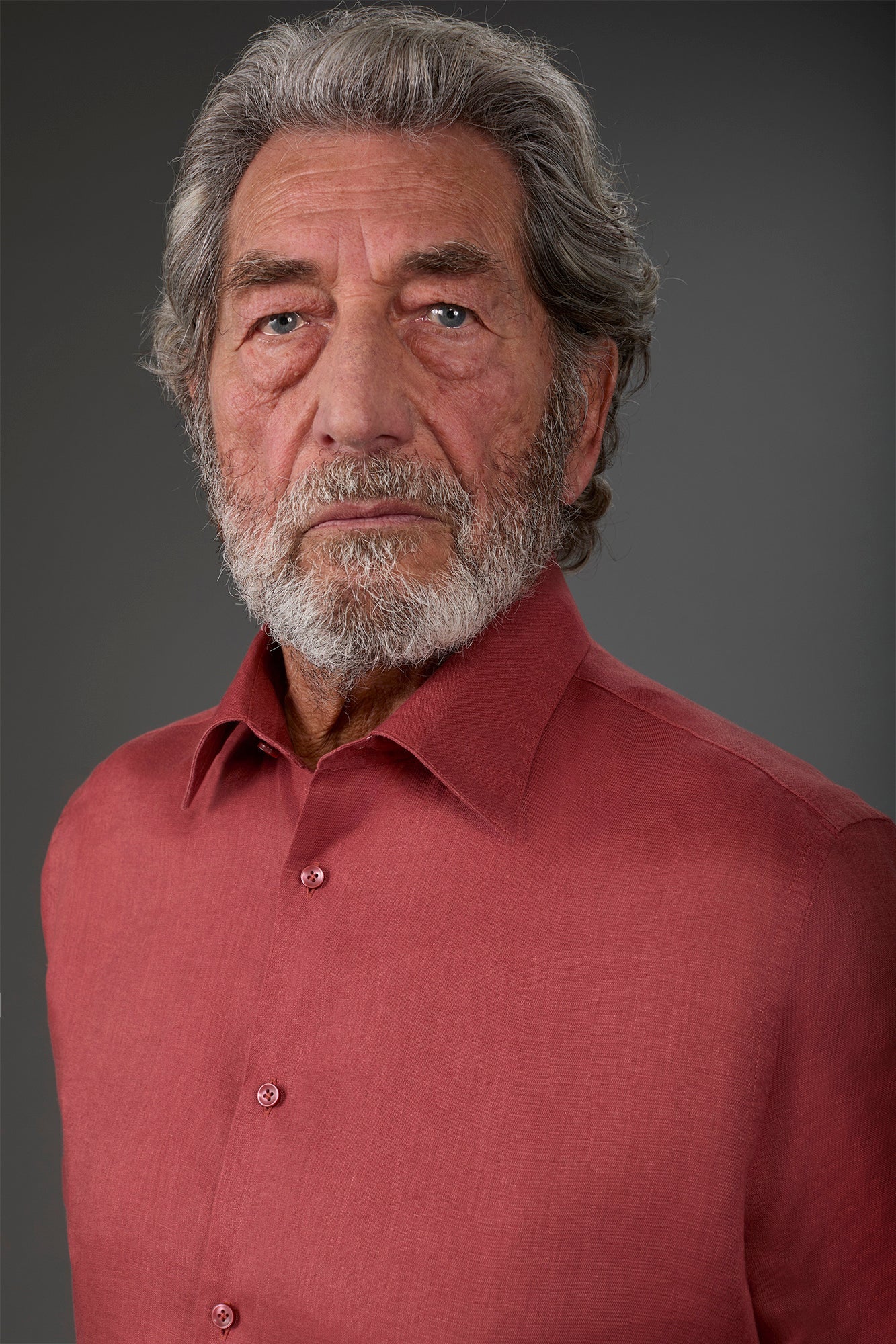Men's casual shirt with classic collar, 100% linen