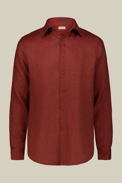 Men's casual shirt with classic collar, 100% linen